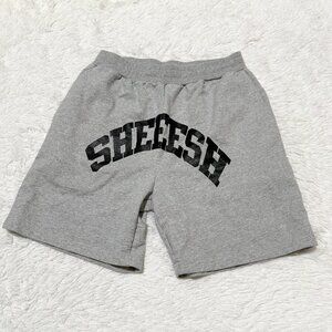 Unisex SHEEESH Fleece Athleisure Short in Black Gray Size Extra Large